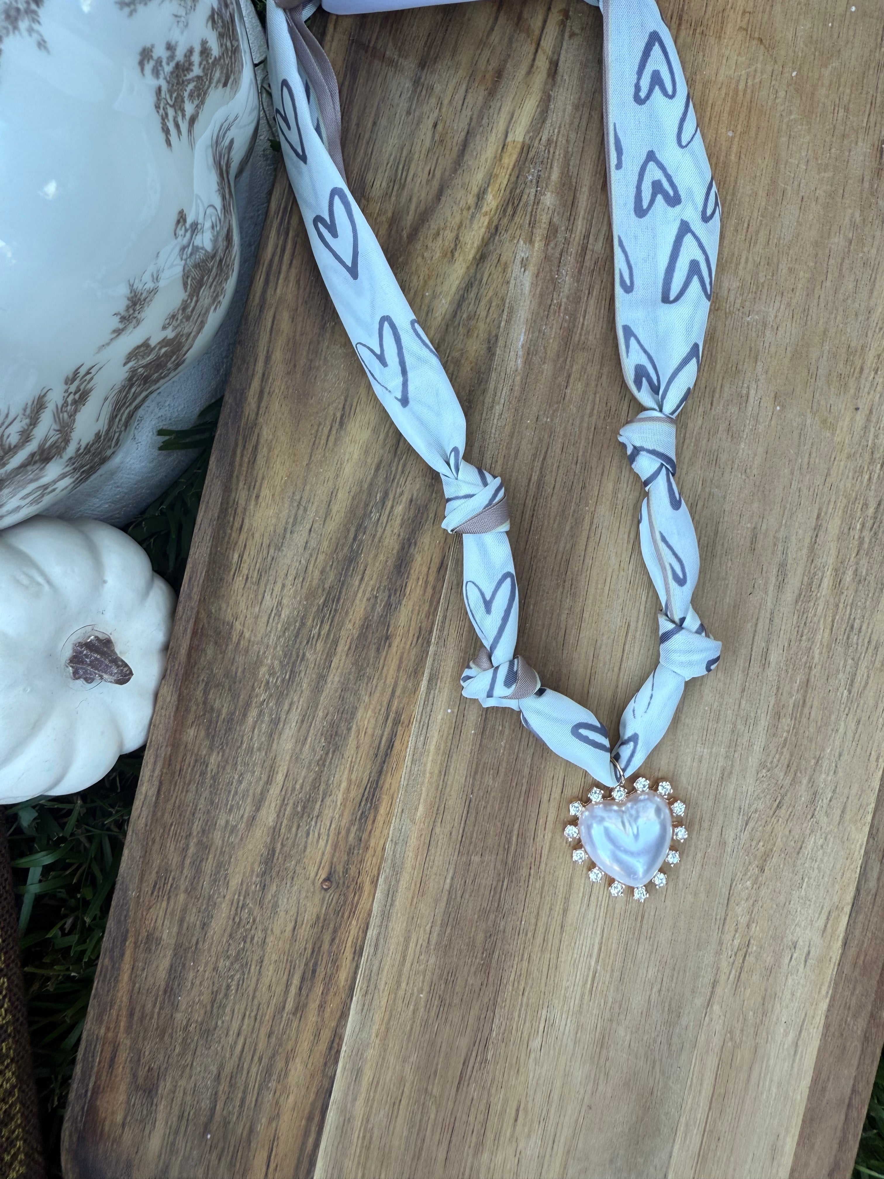 Scarf Heart Charm Necklace