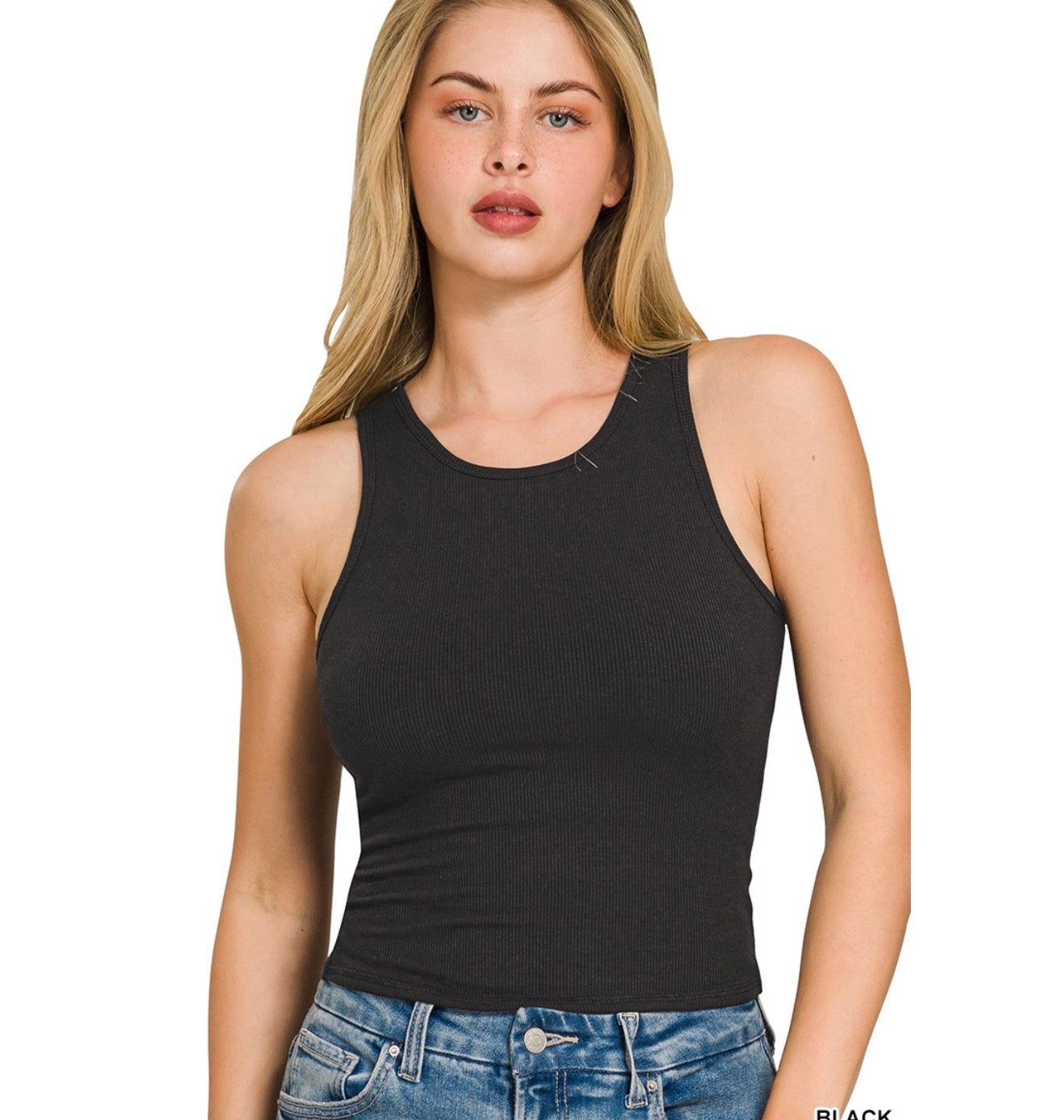 Black Ribbed Top
