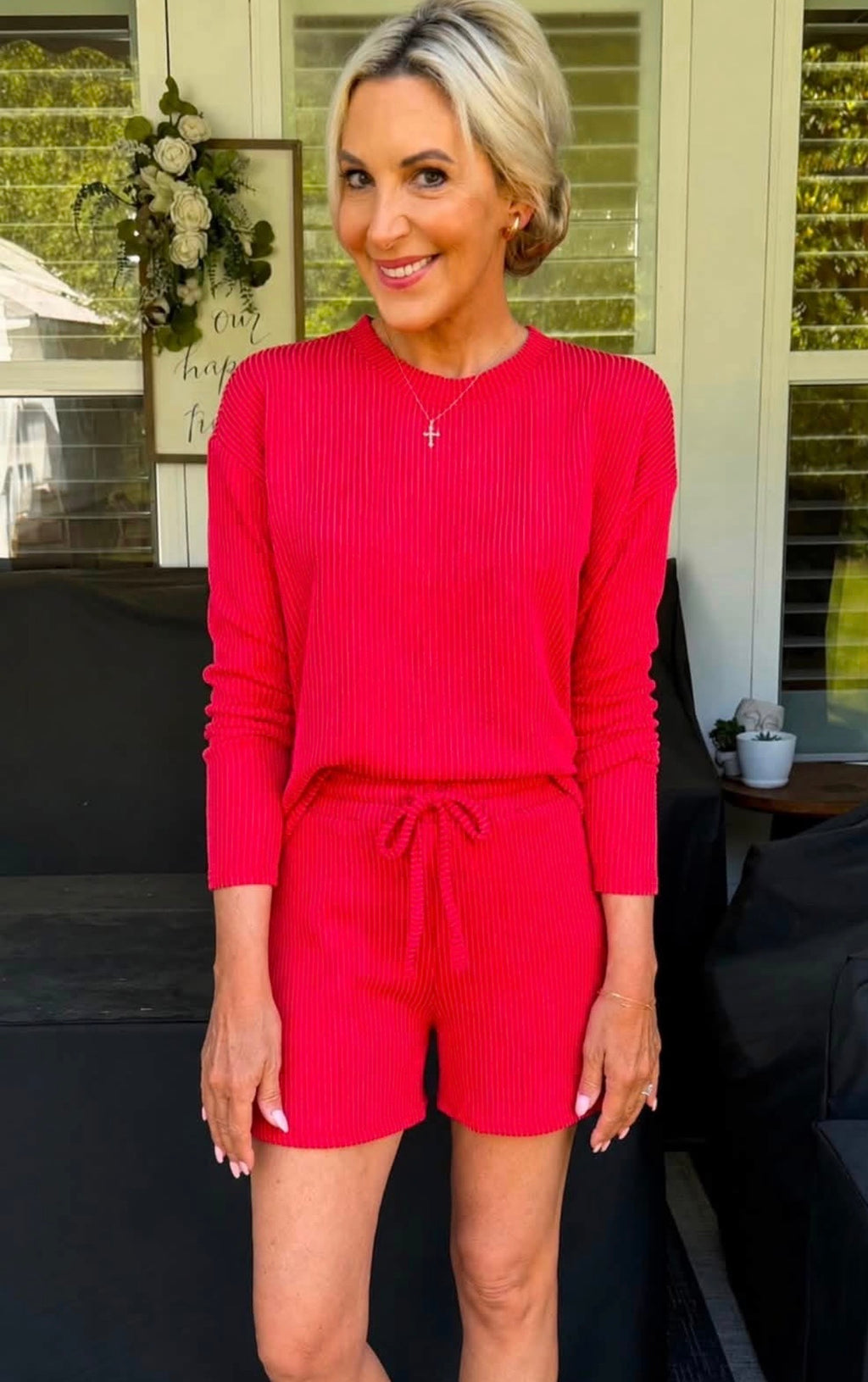 Red Ribbed Set