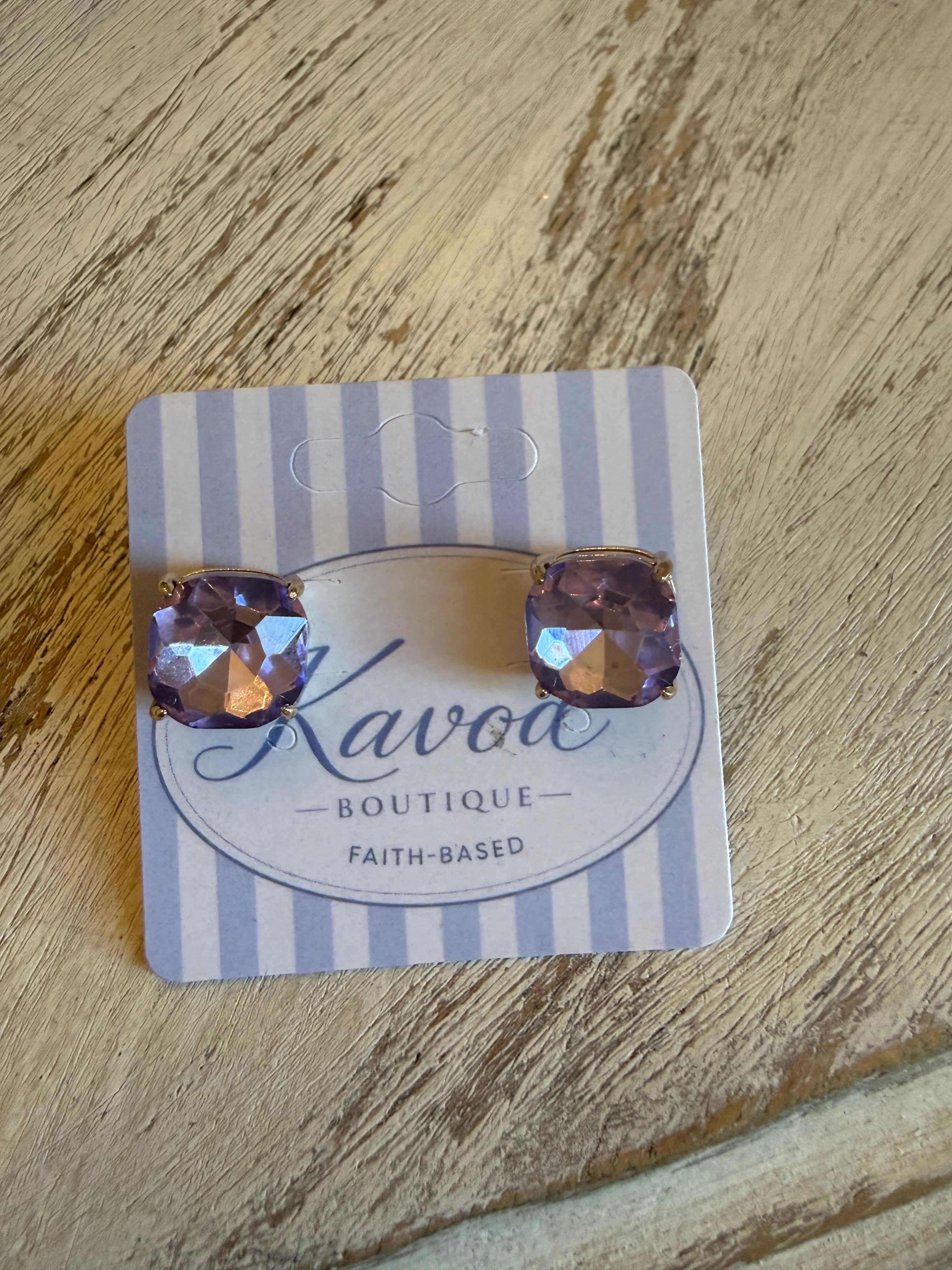 Lavender Stud Earrings