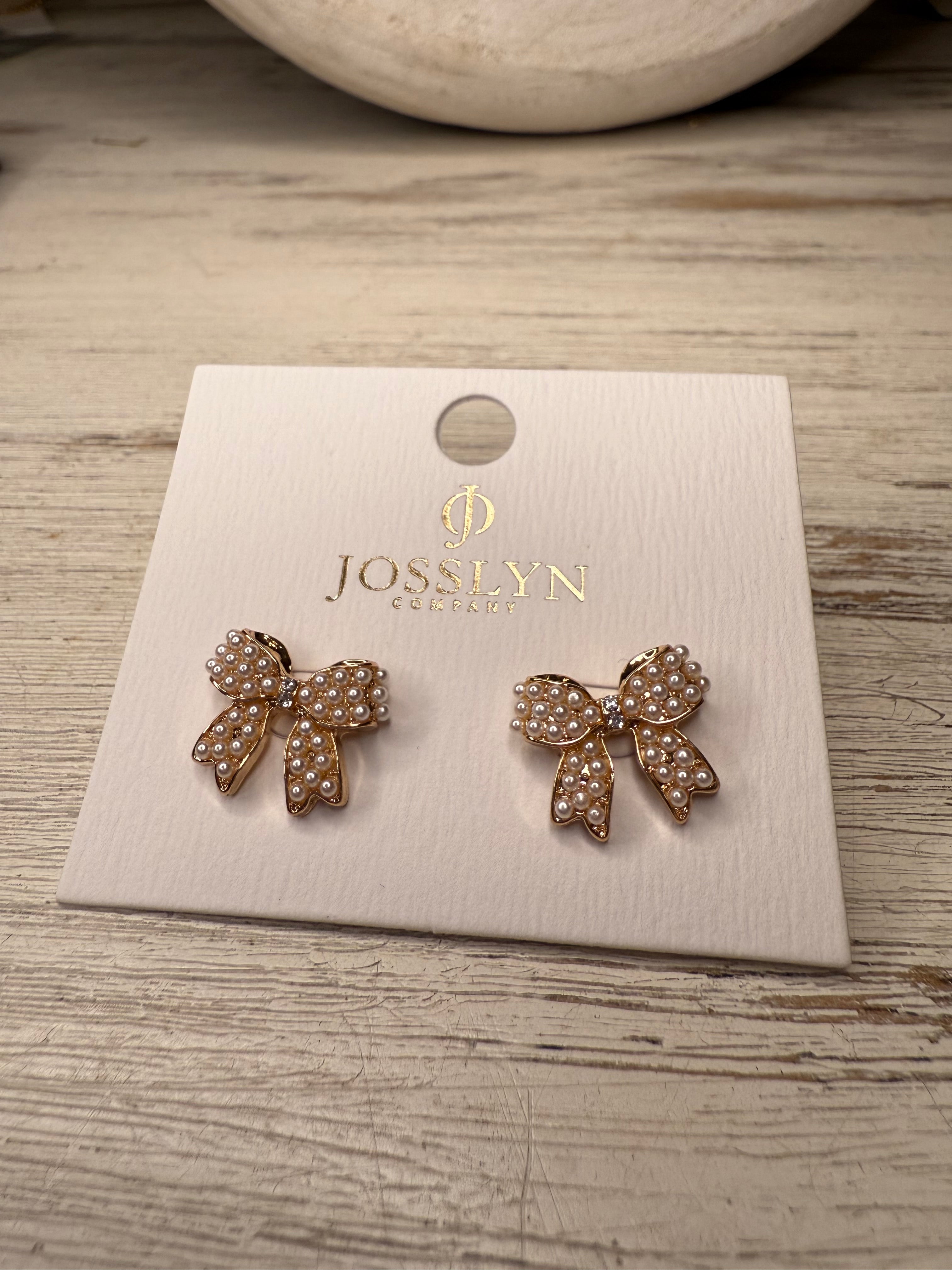 Small Pearl Stud Bow Earrings