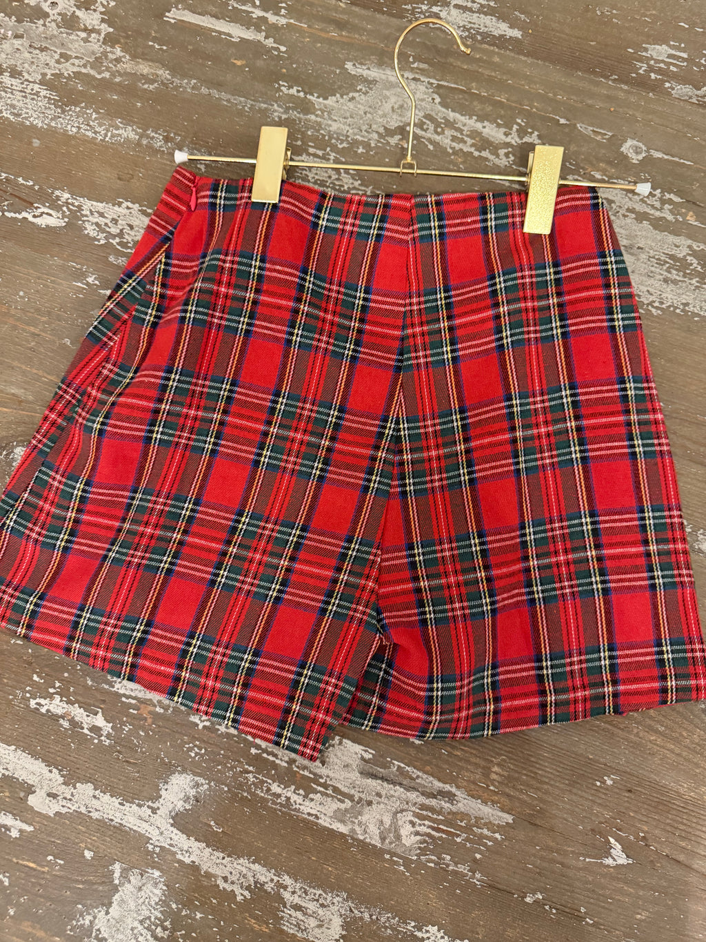 Entro Red Plaid Christmas skort