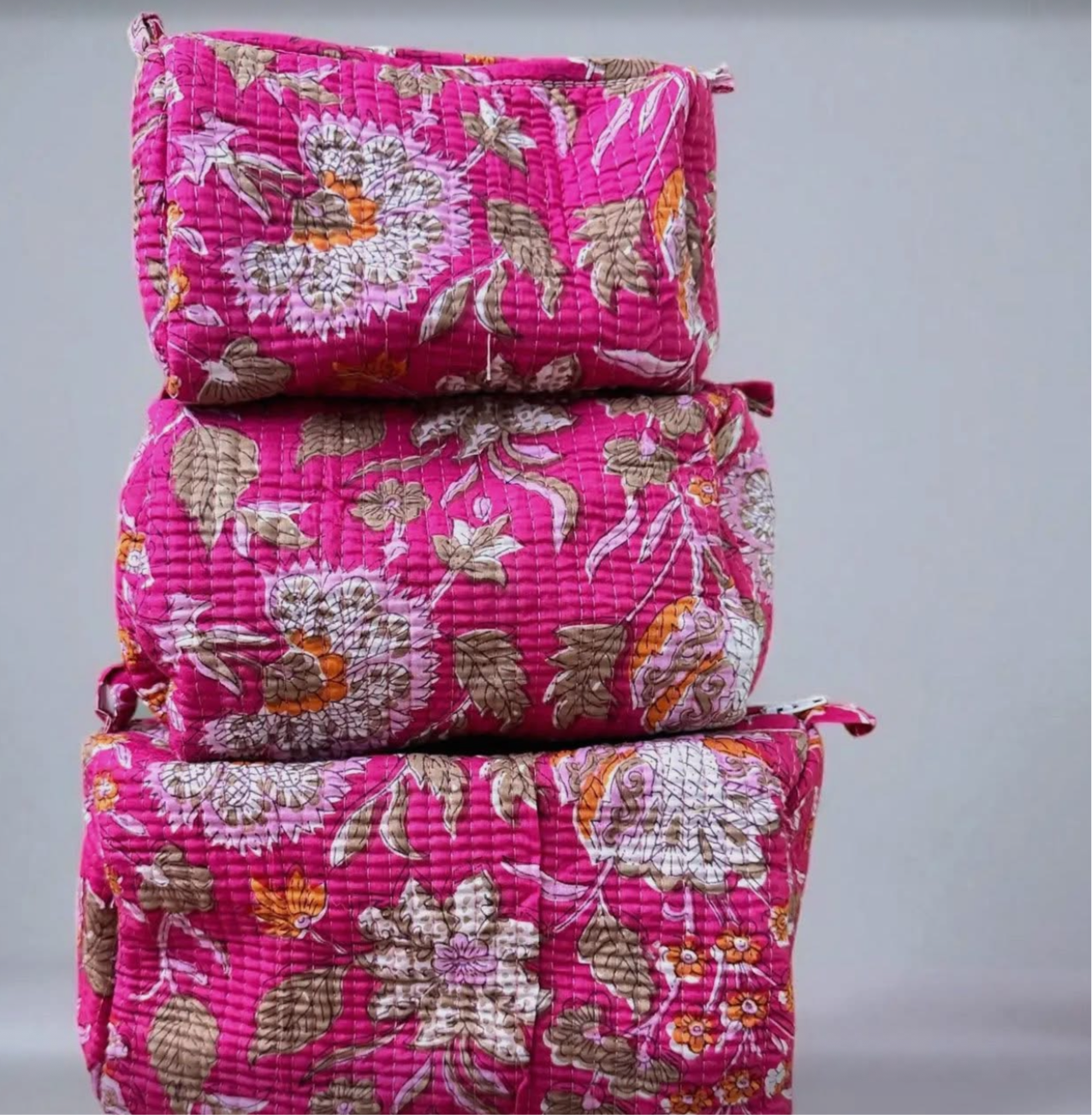 The Claire Quilted Toiletry Bag Set