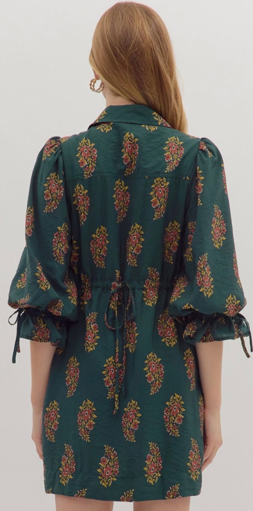 Entro Green Floral Dress