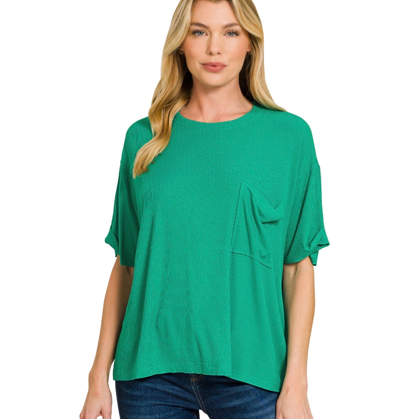 Kelly Green Pocket Top