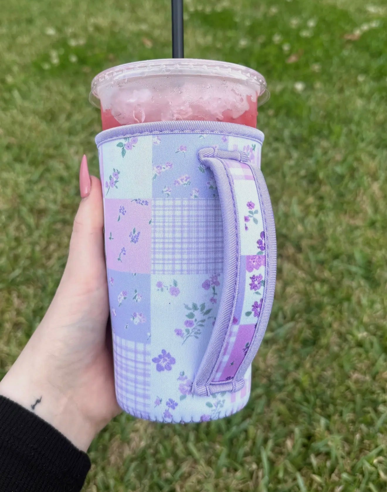 Lavender Patchwork Cup Sleeve