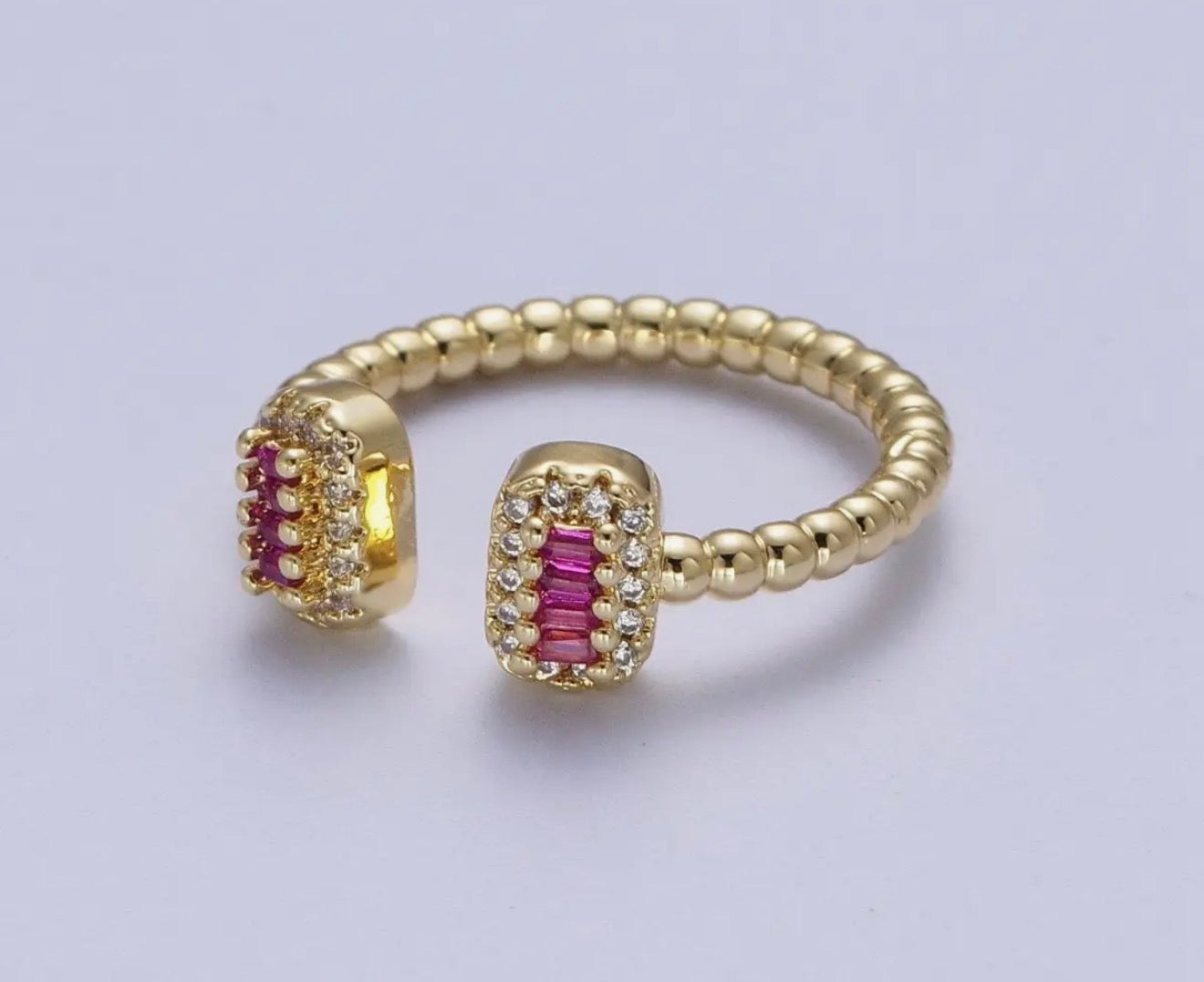 Fuchsia 24k Gold Filled CZ ring