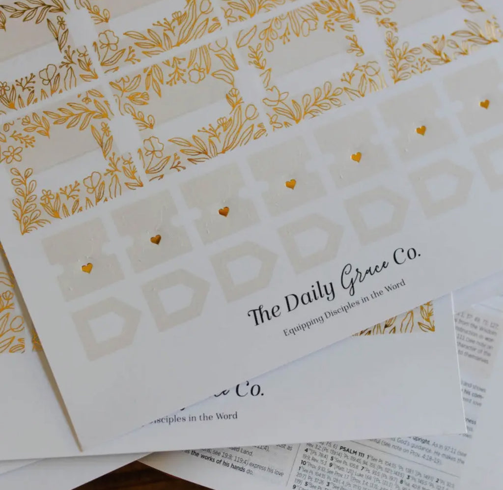Gold Foil Bible Tabs - Cream