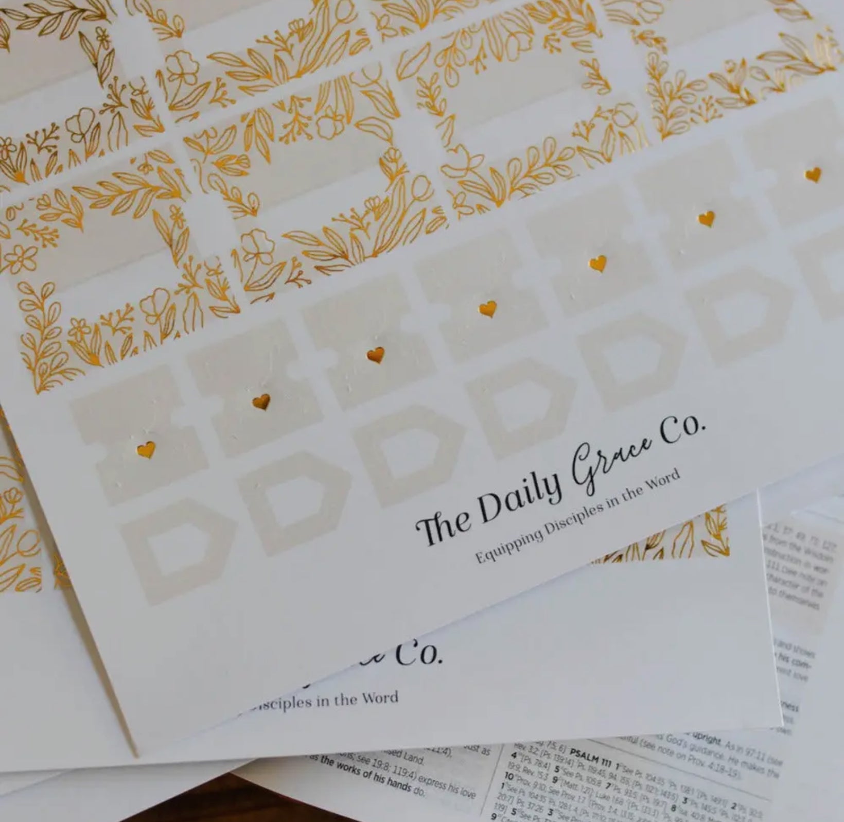 Gold Foil Bible Tabs - Cream