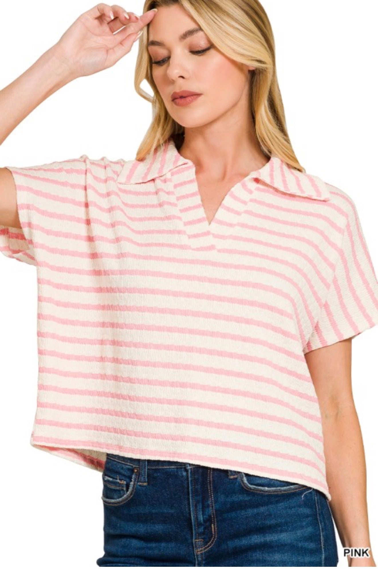 Pink Skies Stripe Zenana Top