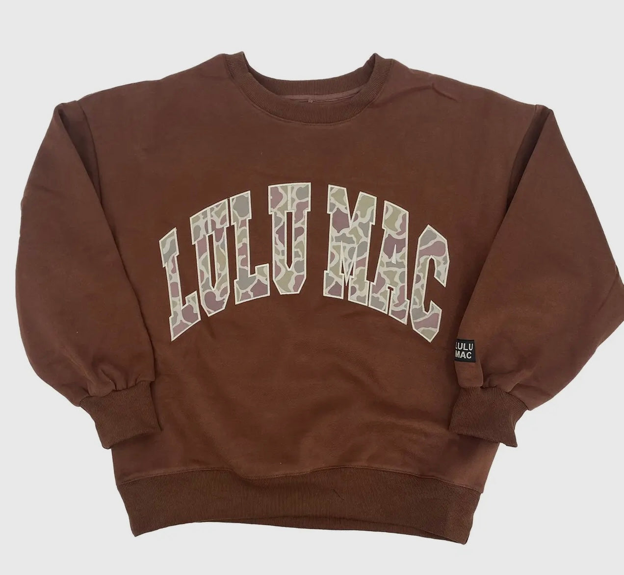 LULU MAC BROWN CAMO SWEATSHIRT