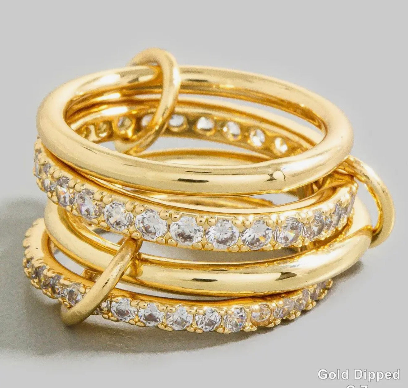 Gold stack CZ Ring