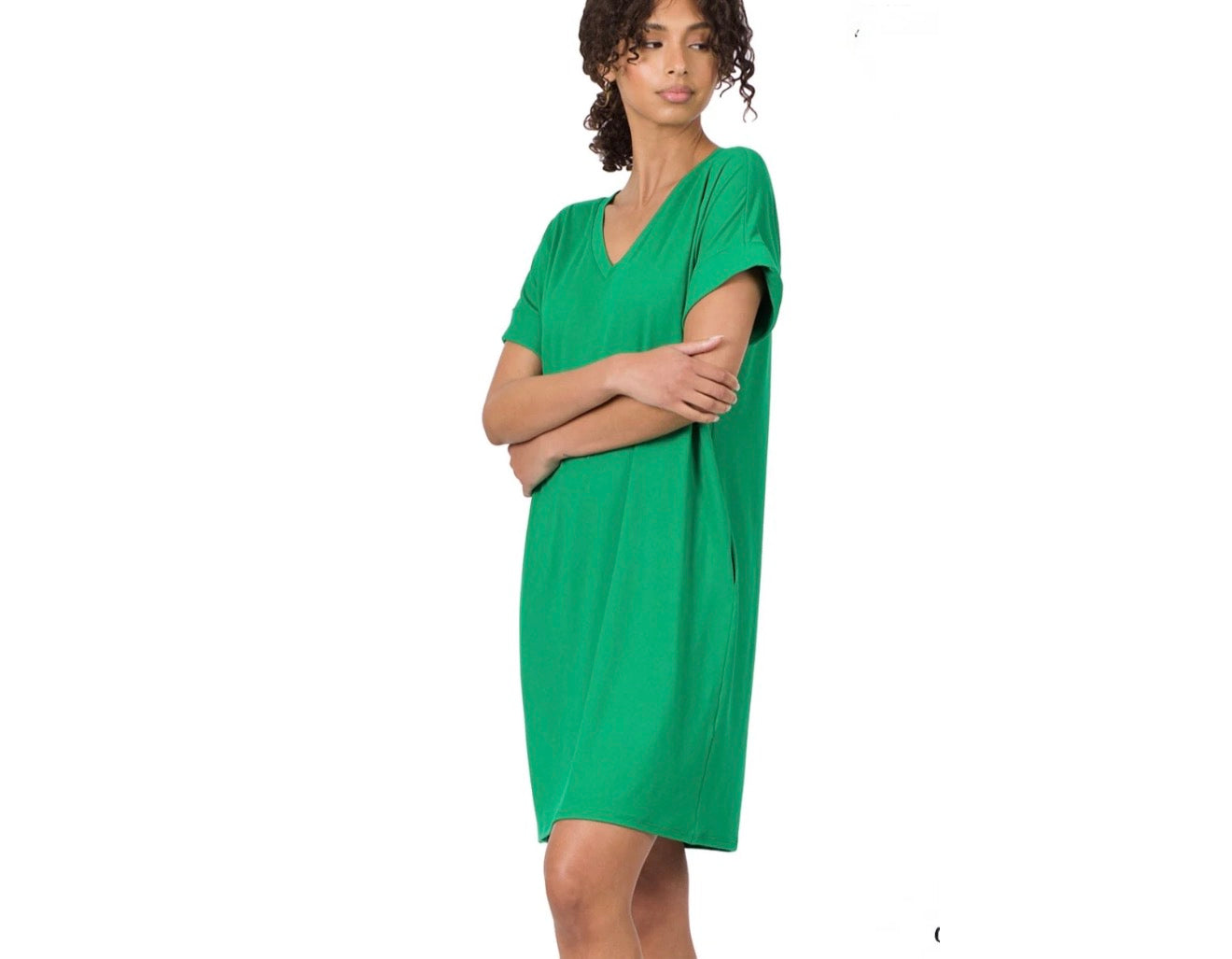 Kelly Green Dress With Pockets