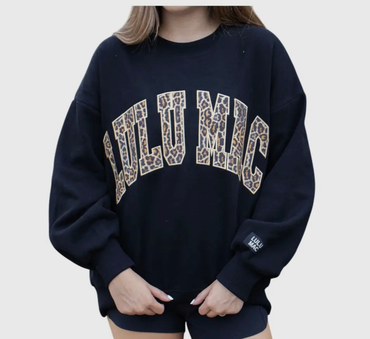 LULU MAC LEOPARD BLACK SWEATSHIRT