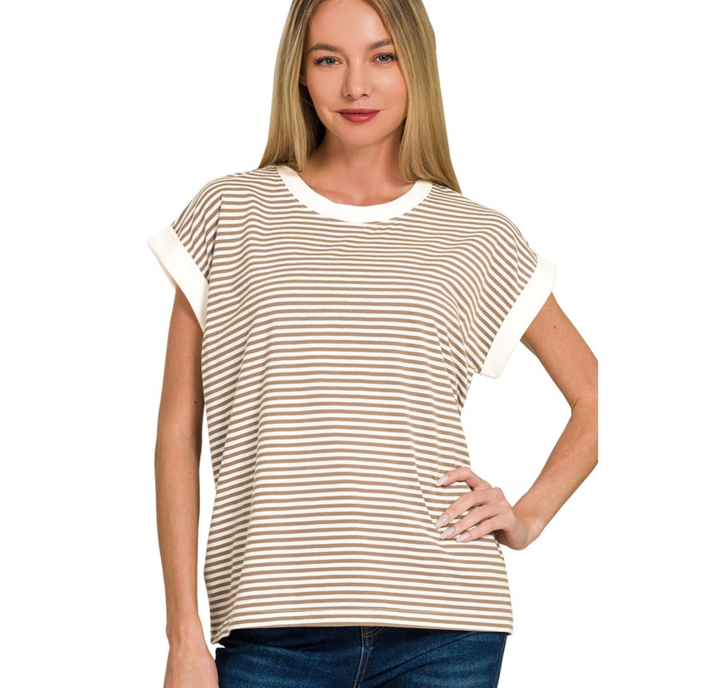 Mocha Stripe Top