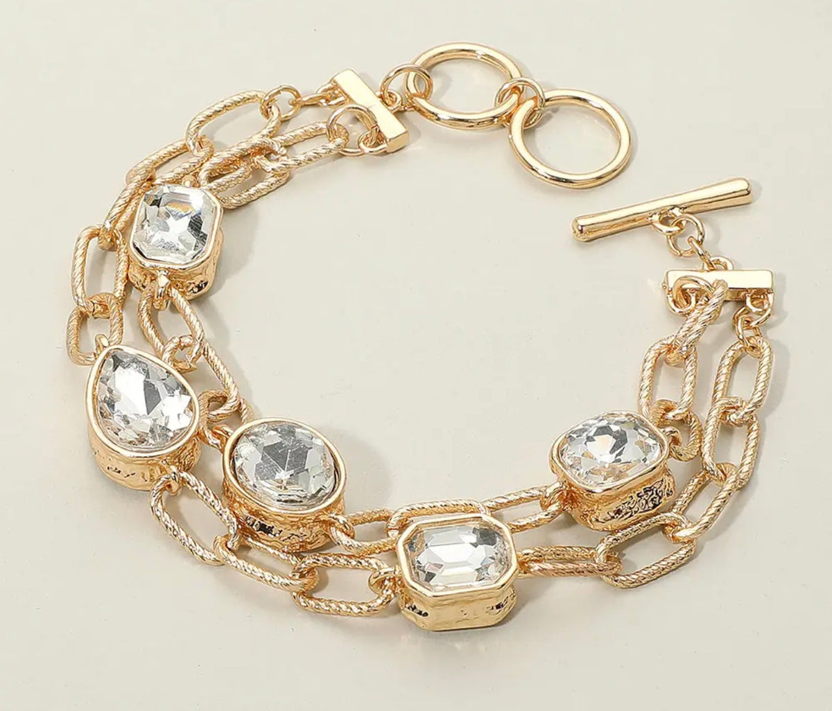 Gold layered Bracelet with Stones