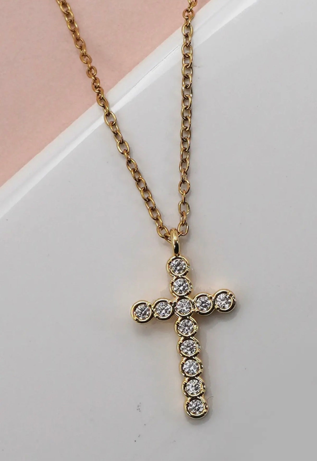 18k Stainless Steel Cross Necklace