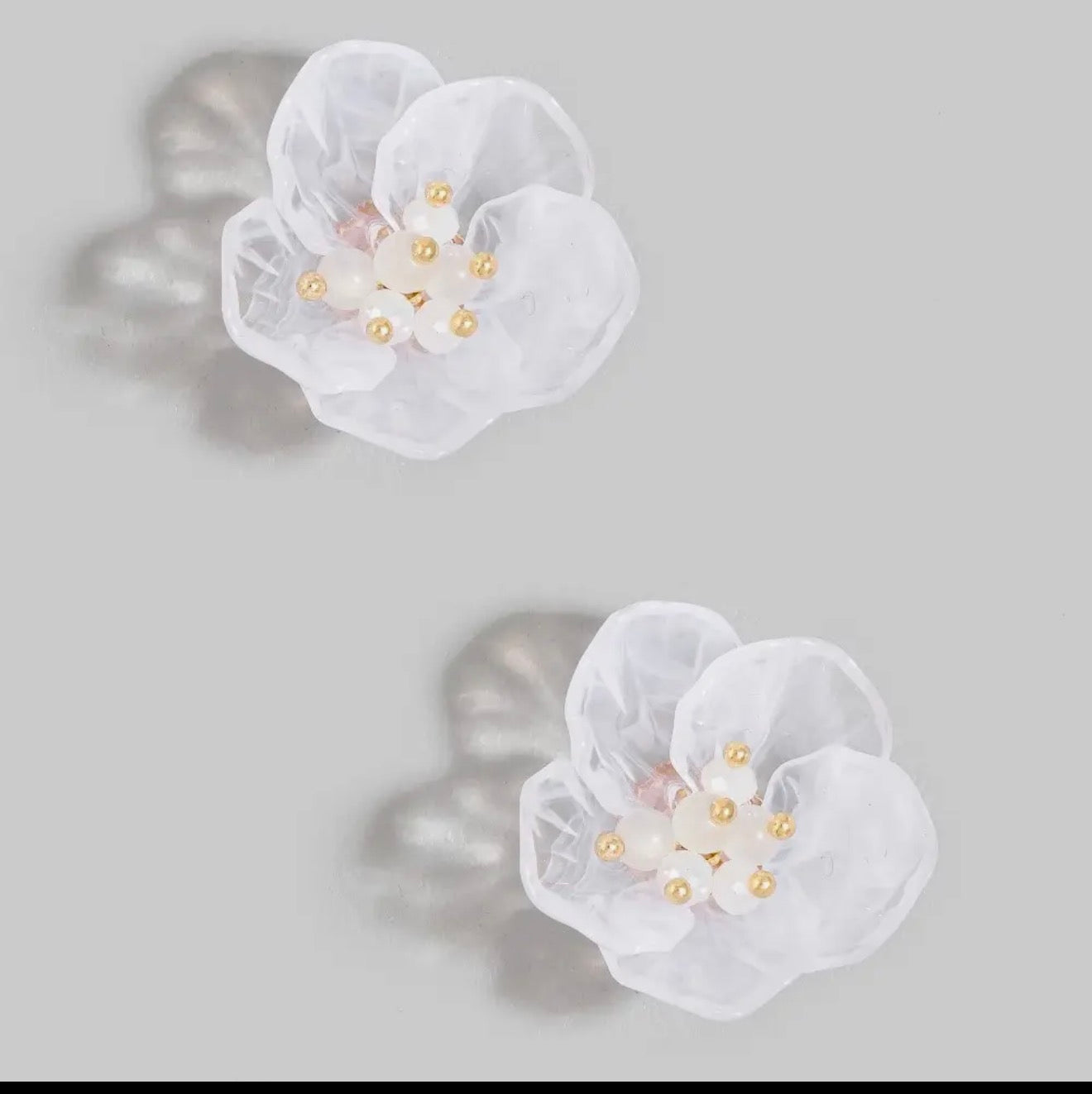 Clear Flower Earring
