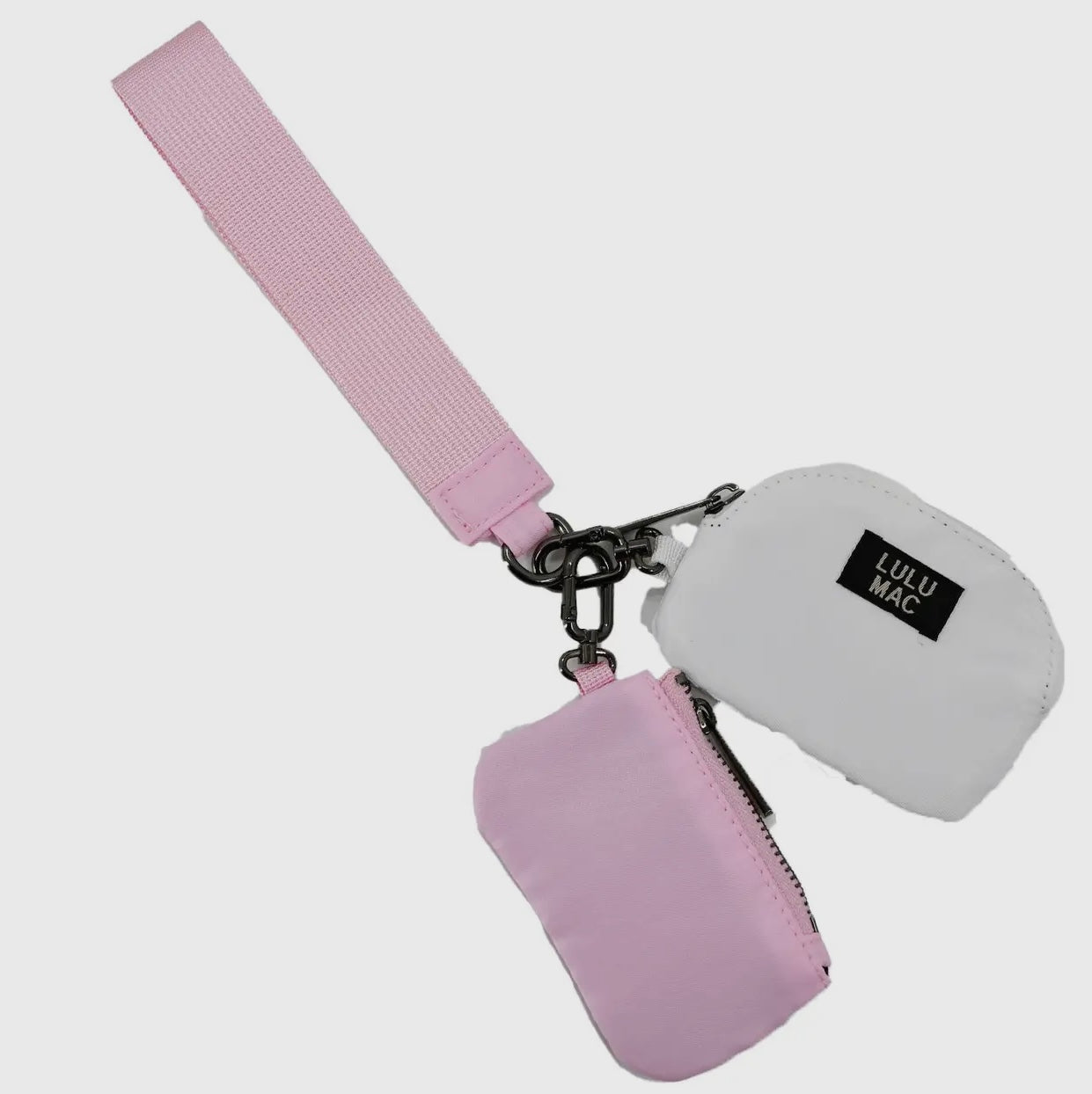 LULU MAC PINK DOUBLE POUCH WRISTLET