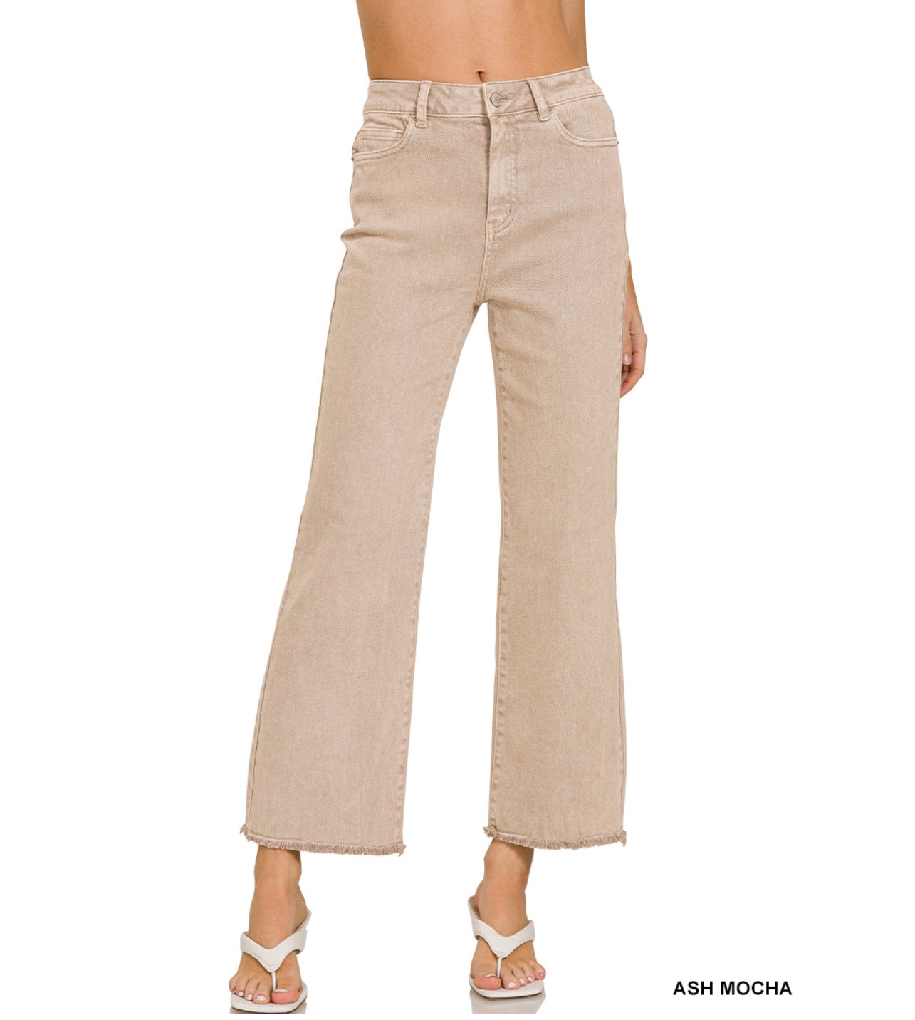 Ash Mocha High waist Fray Hem Bootcut Pant ETA 7/31