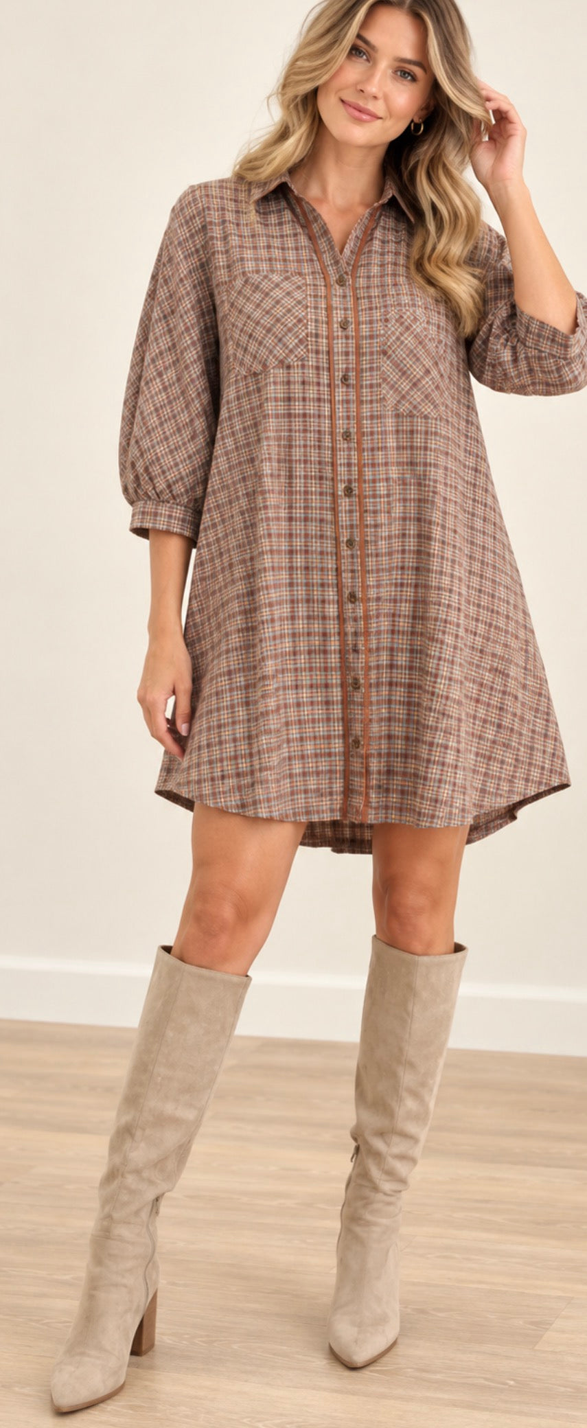 The Macy Button Up Dress Umgee