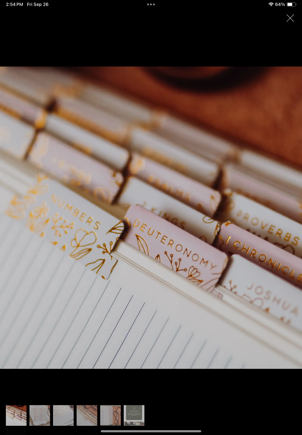 Gold Foil Bible Tabs - Cream