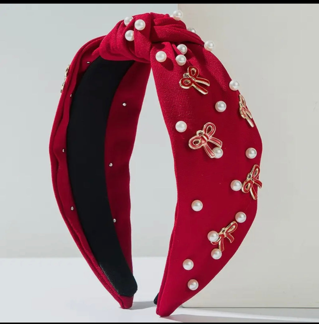Red Bow Headband