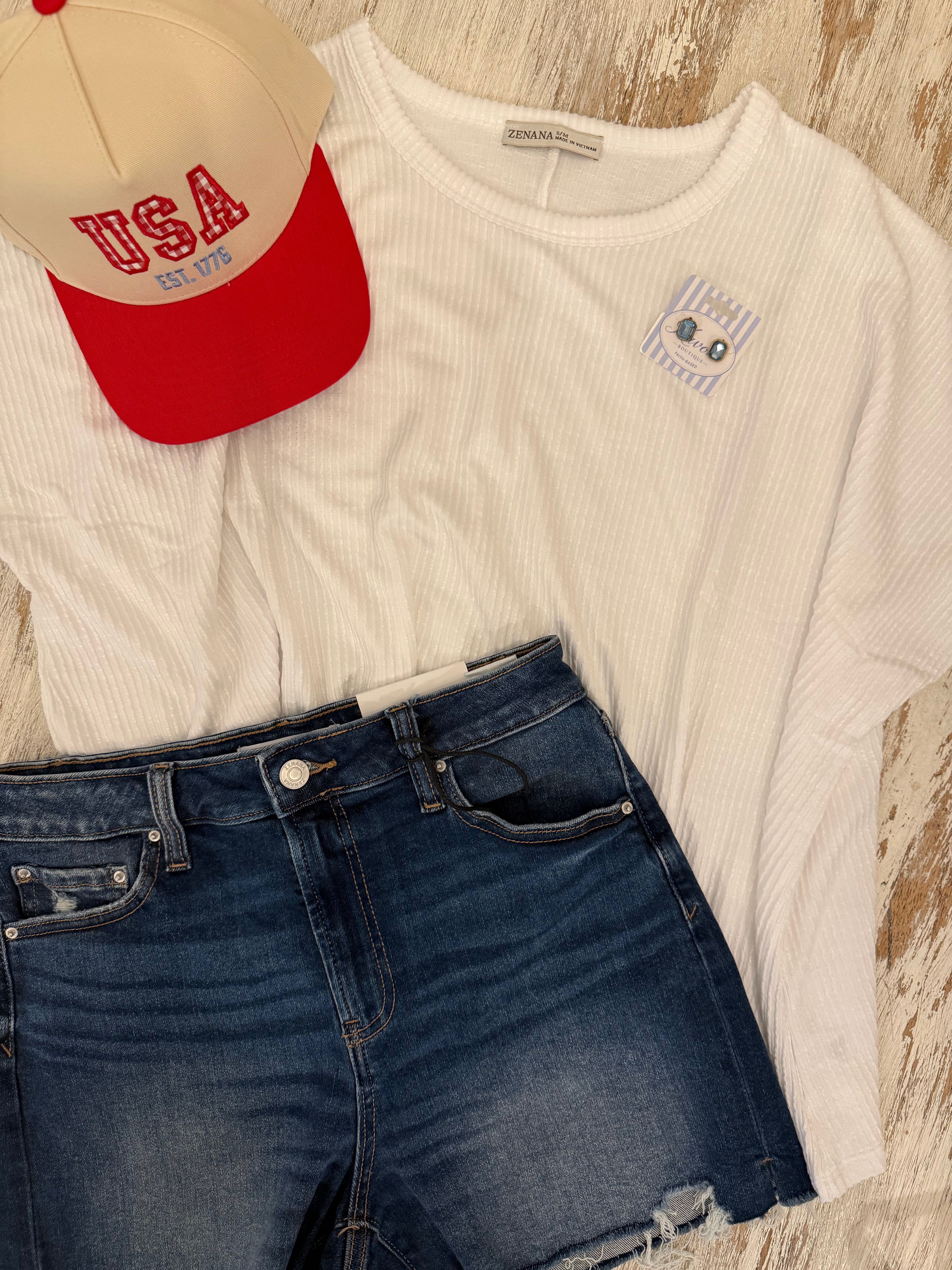 White Classic Ribbed Top