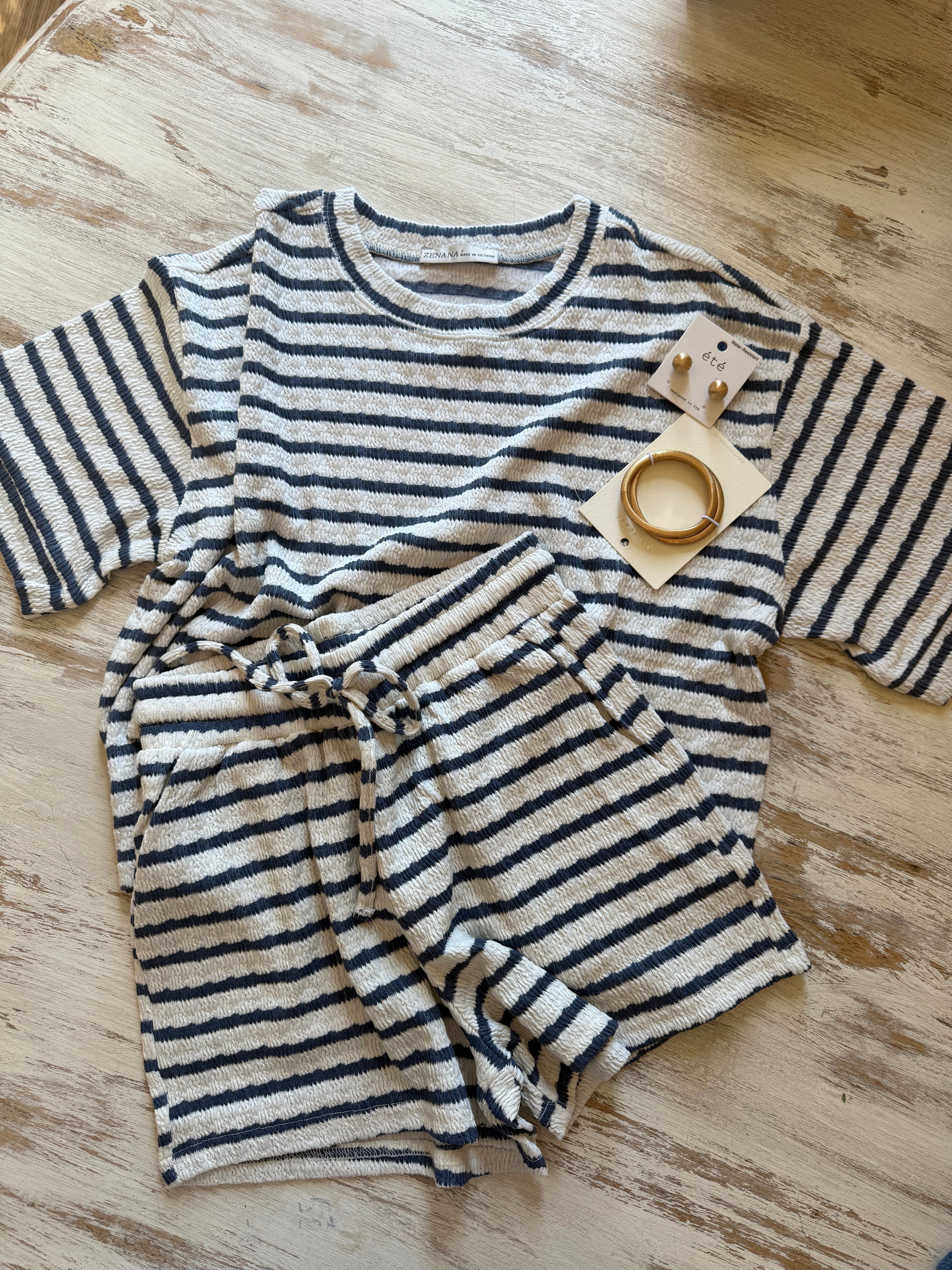 Coastal Calm Ribbed Zenana Set