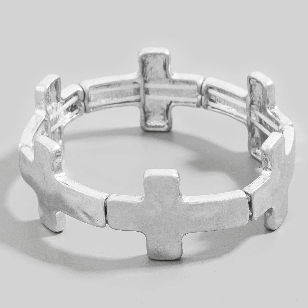 Metallic Cross Link Bracelet Mix Metal