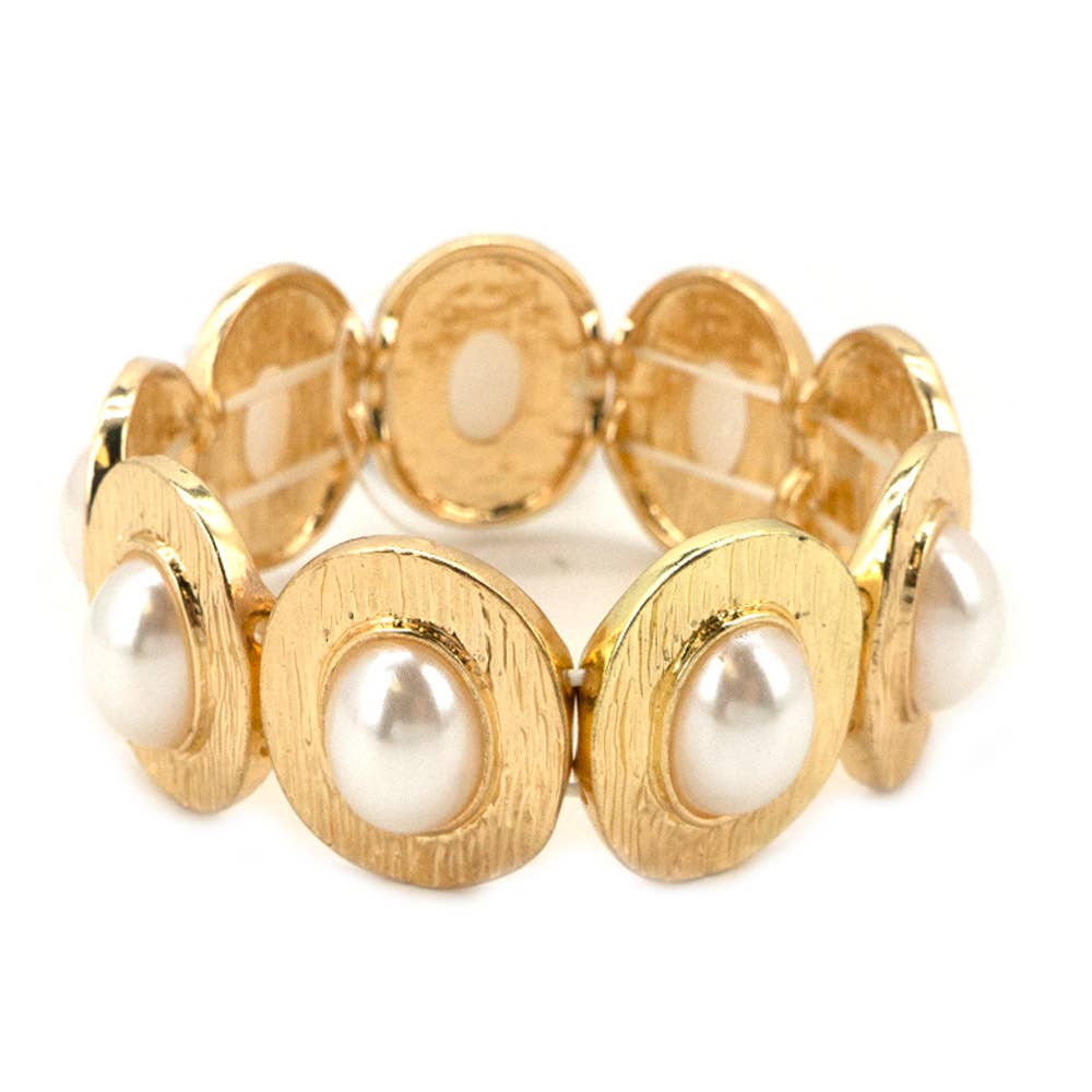 METAL PEARL STRETCH BRACELET