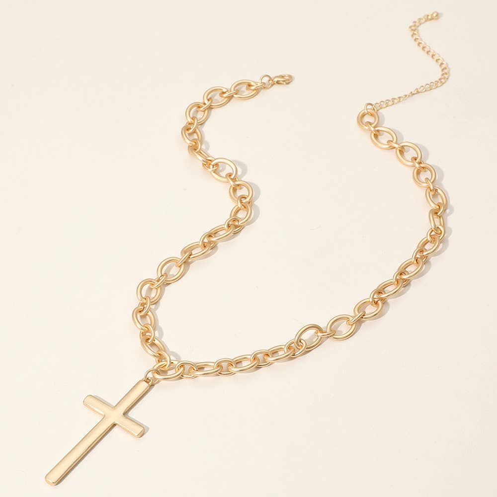 Metal Cross Pendant Necklace