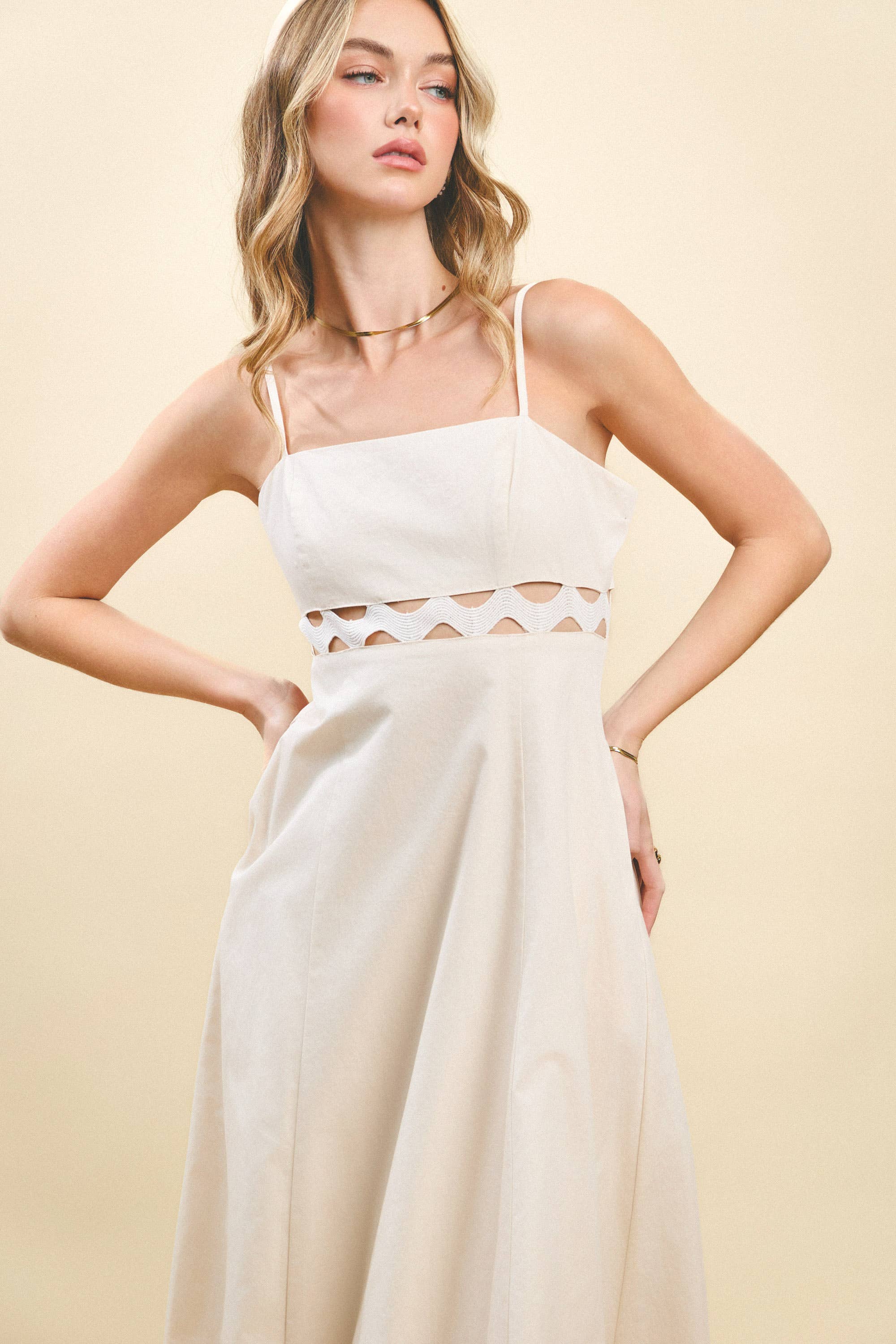 Samantha Ric-Rac Midi Dress