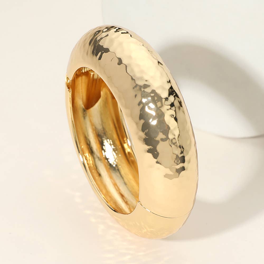Hammered Metal Bangle Bracelet