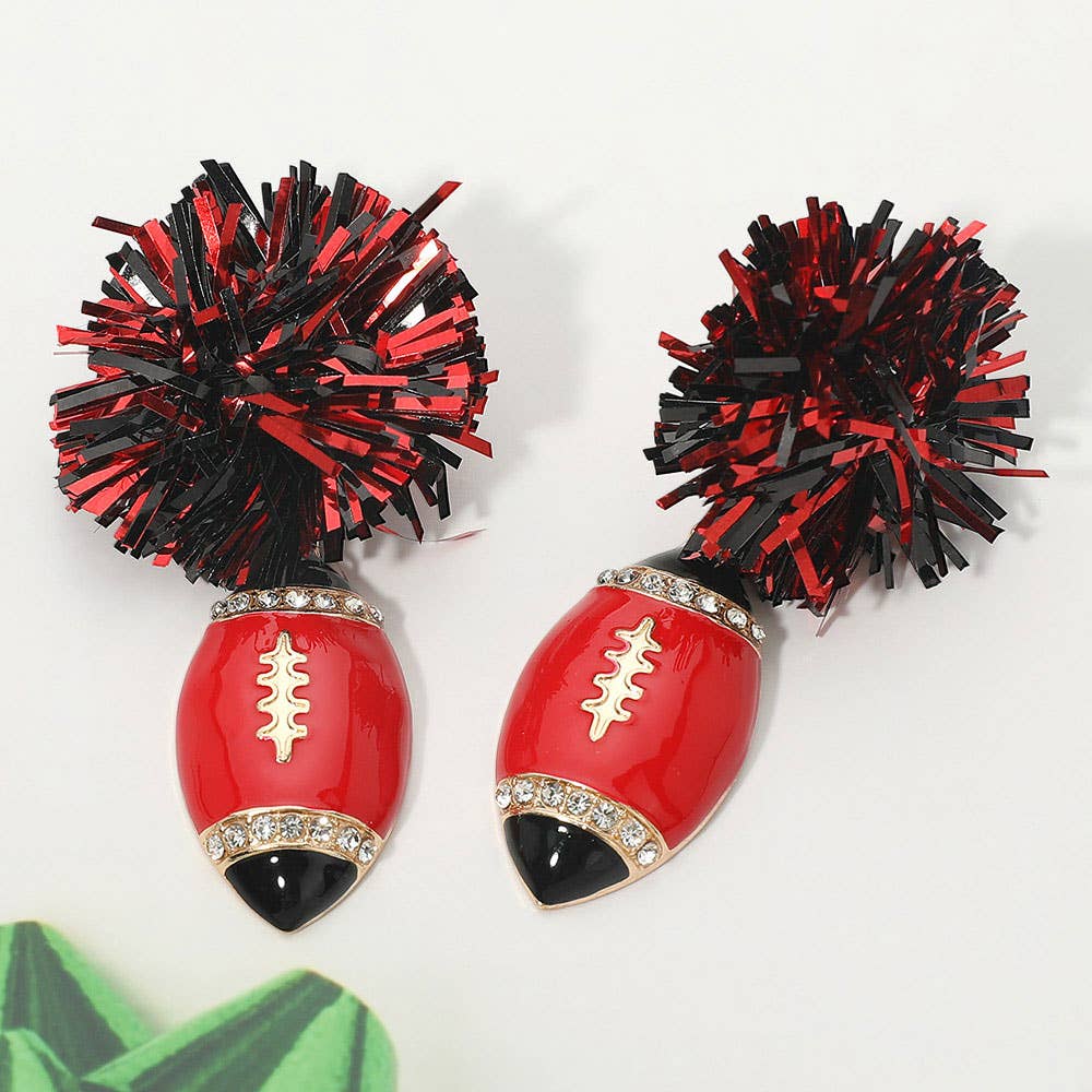 Red and Black Game Day Earrings