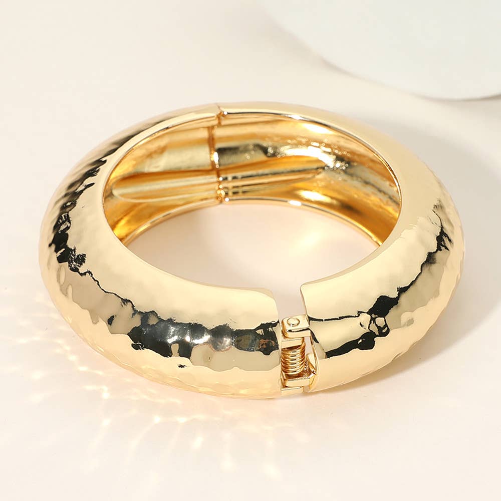 Hammered Metal Bangle Bracelet