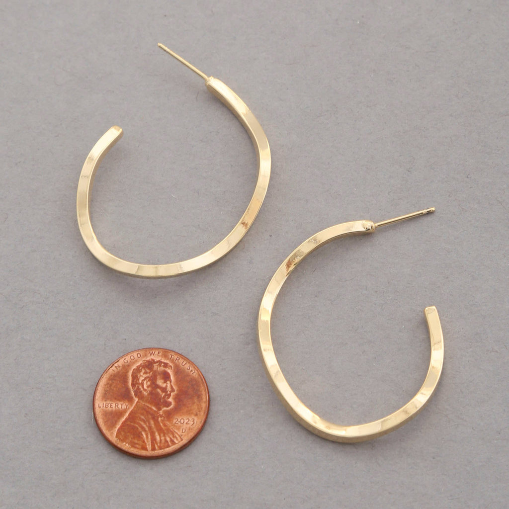 14K GOLD DIPPED OPEN HOOP EARRING